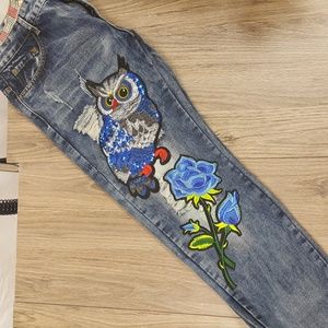 NWT Sokotoo Distressed Printed Jeans sz 34